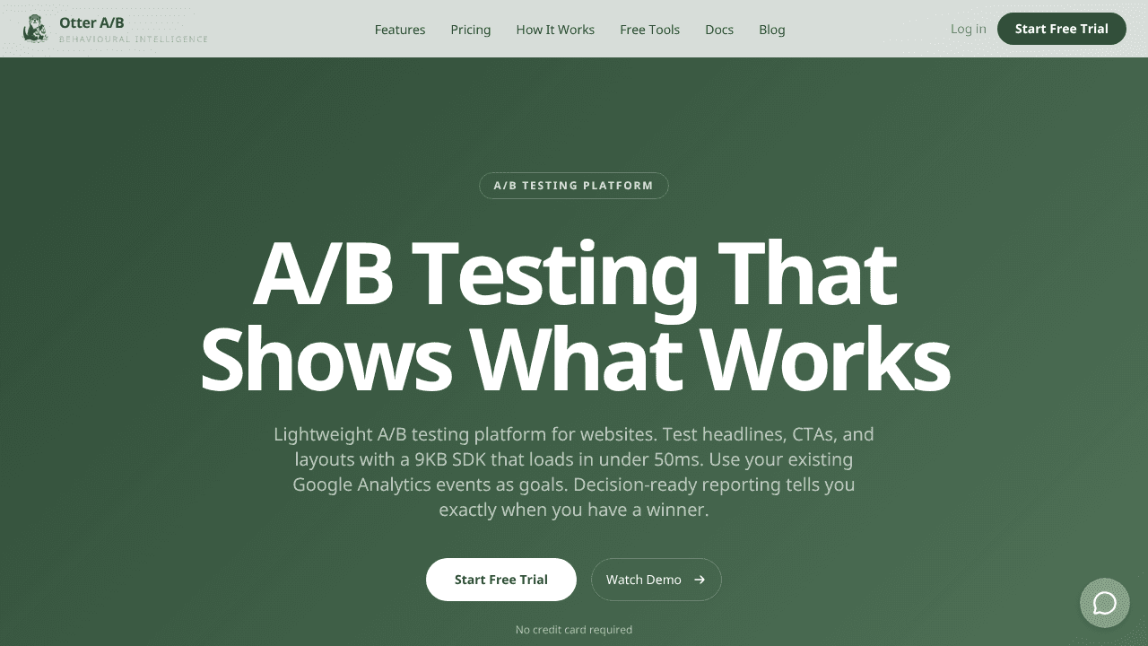 Otter A/B website screenshot