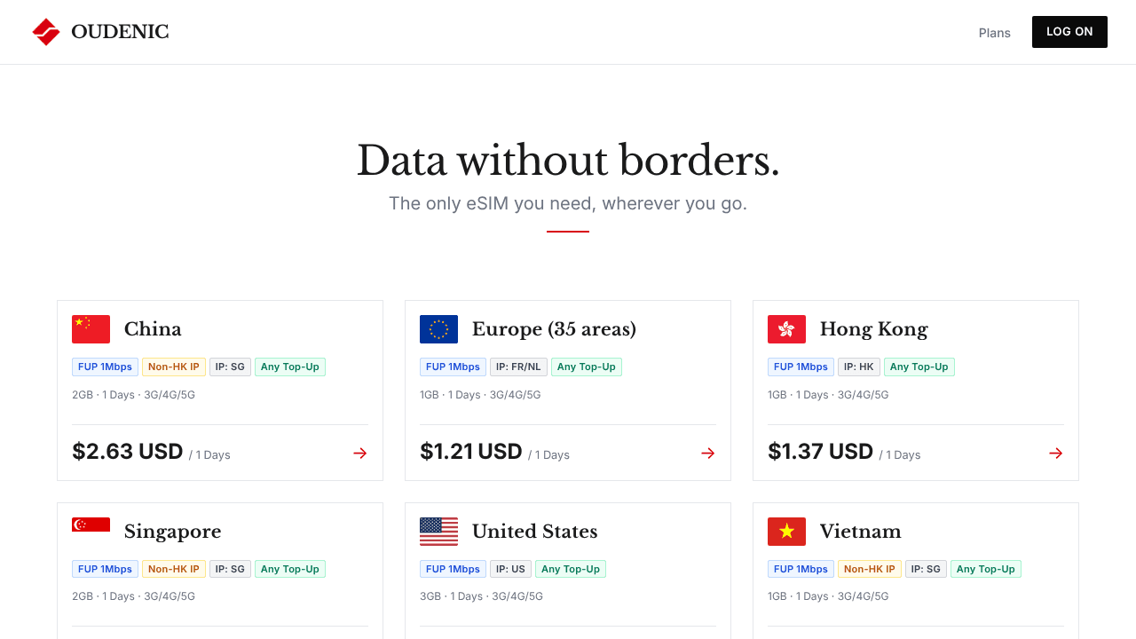 OUDENIC website screenshot
