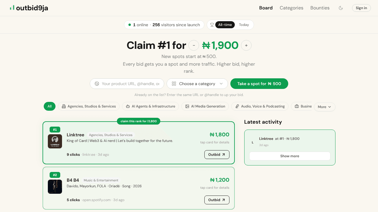 outbid9ja website screenshot