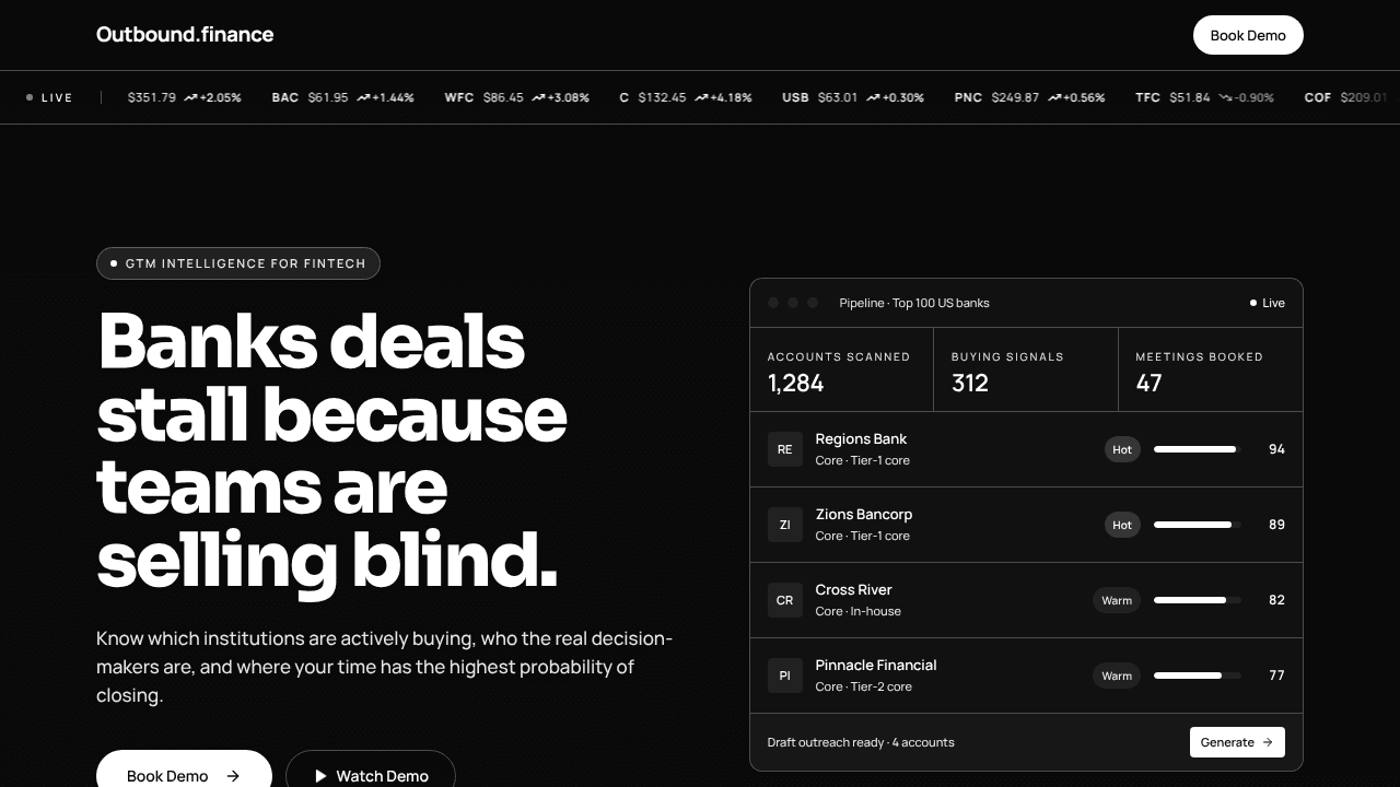 Outbound.Finance website screenshot