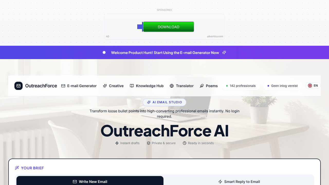 OutreachForce AI website screenshot