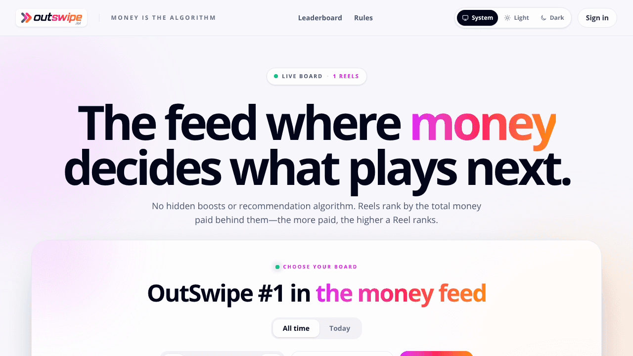 OutSwipe website screenshot