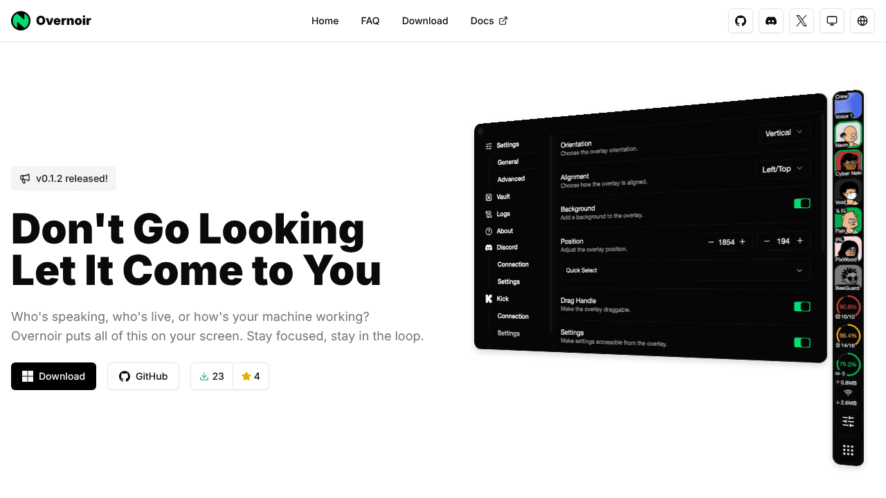 Overnoir website screenshot