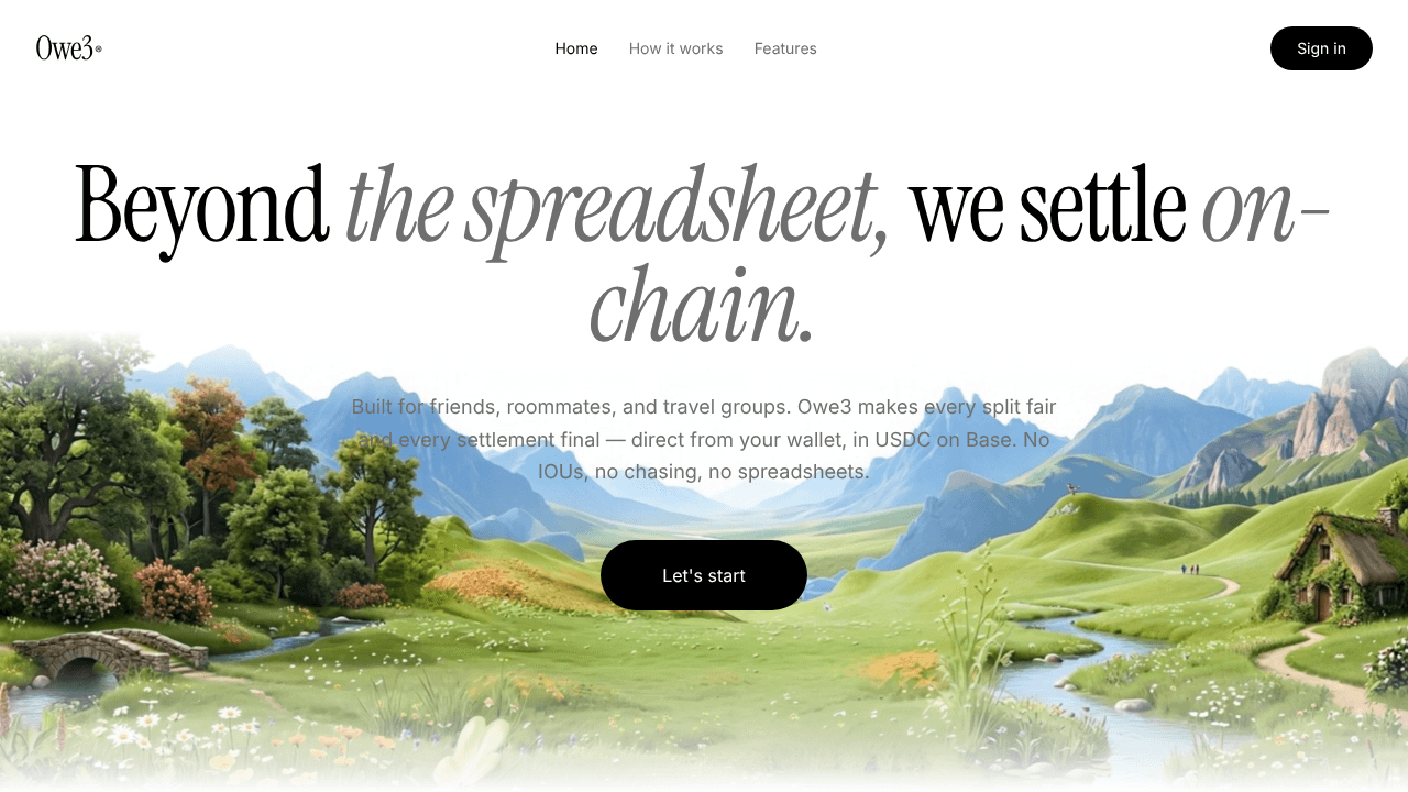 Owe3 website screenshot