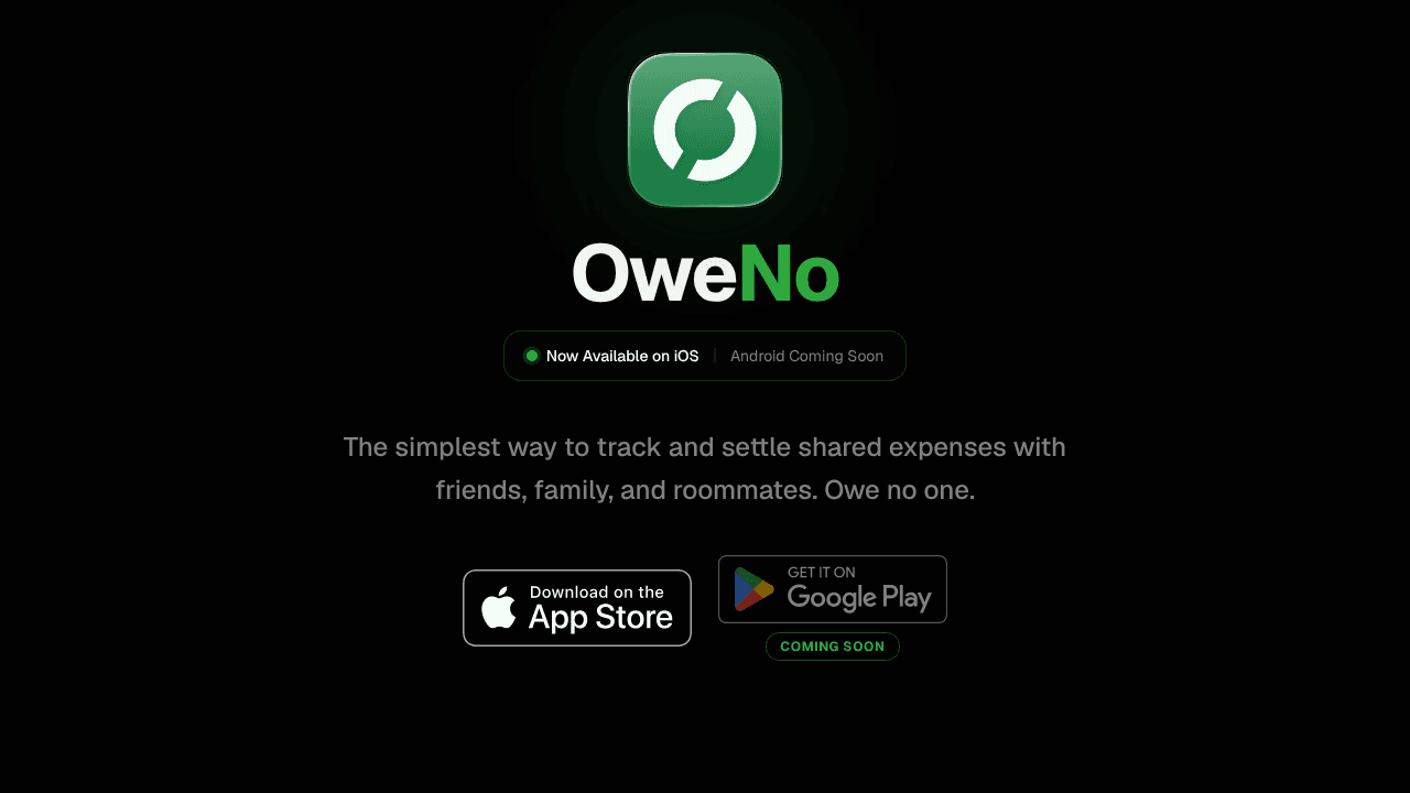 OweNo website screenshot