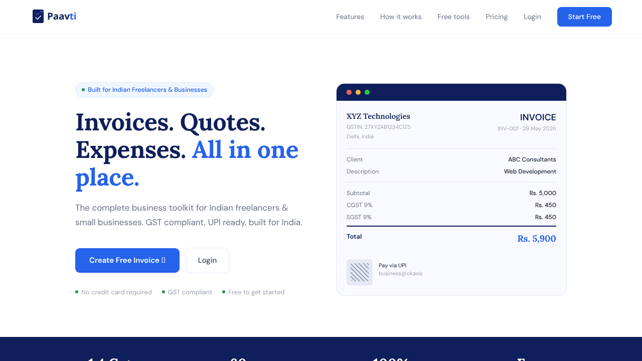Paavti website screenshot