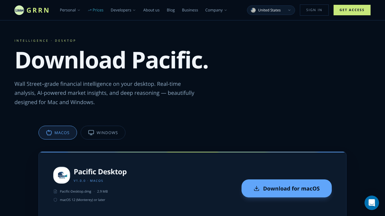 Pacific CLI website screenshot