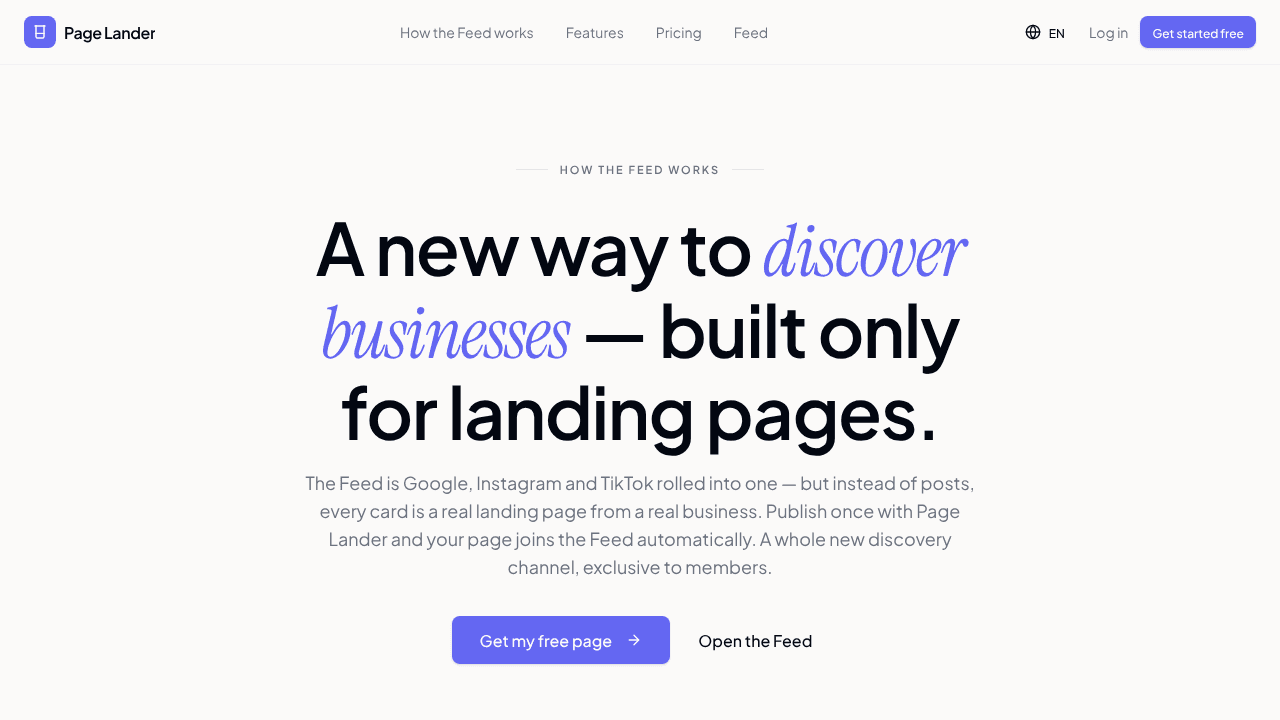 Page Lander website screenshot