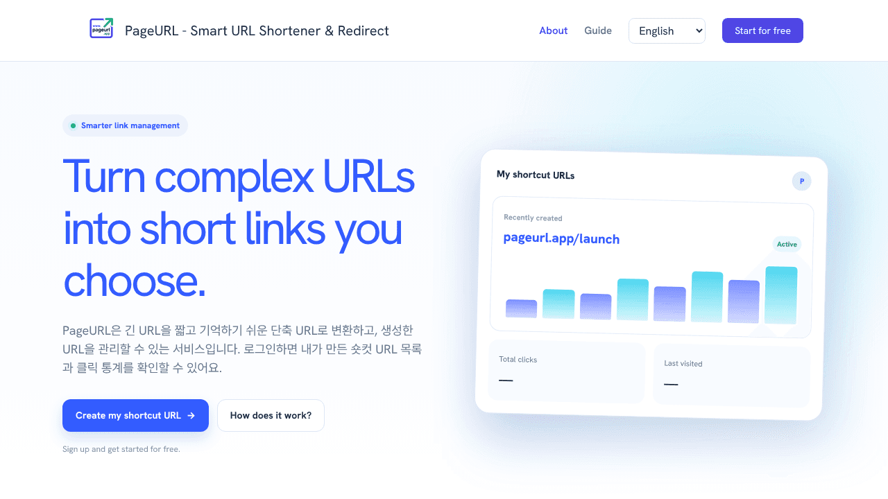 PageURL website screenshot