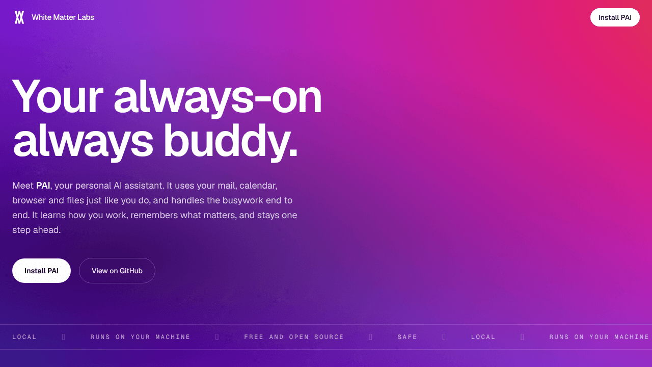 PAI website screenshot