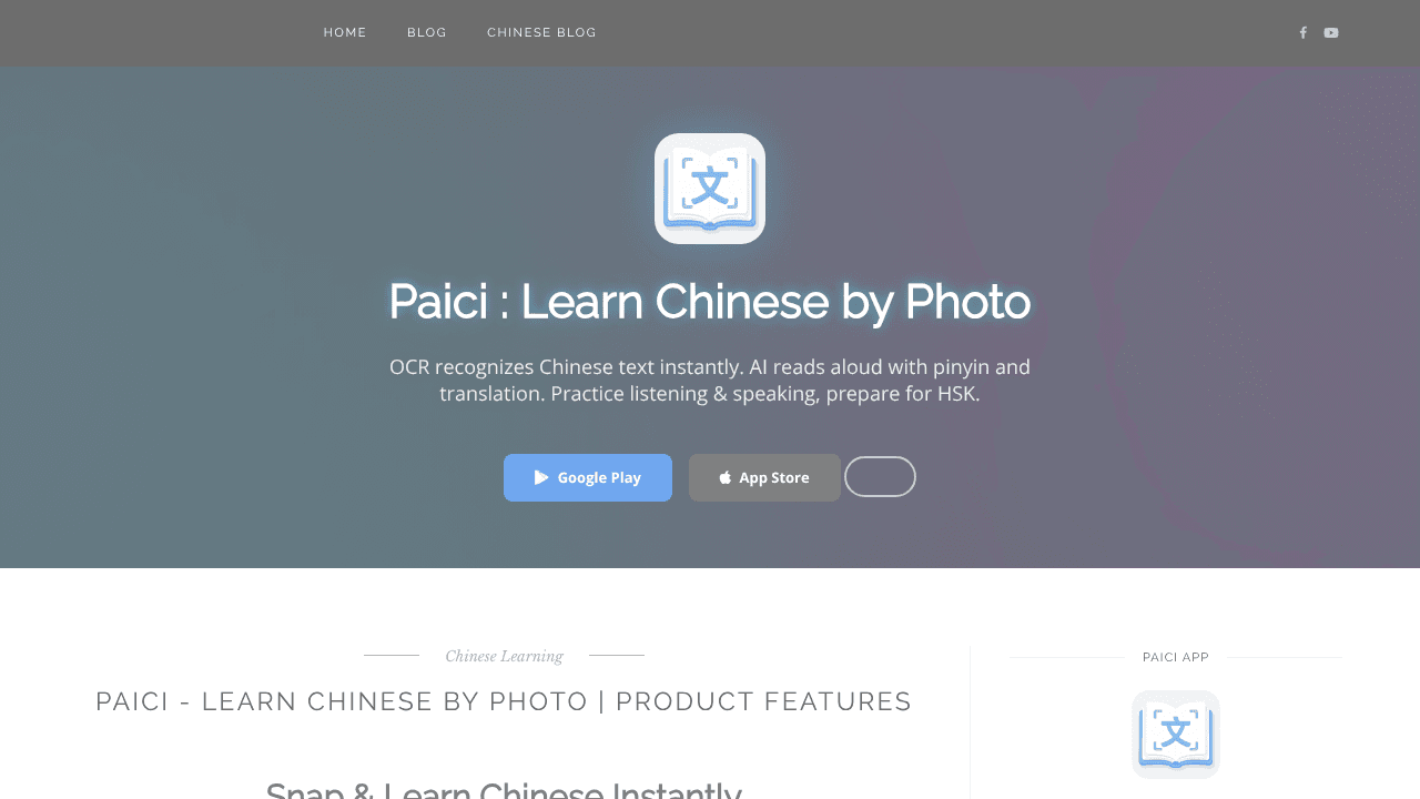 Paici website screenshot
