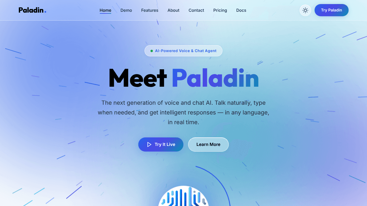 Paladin website screenshot