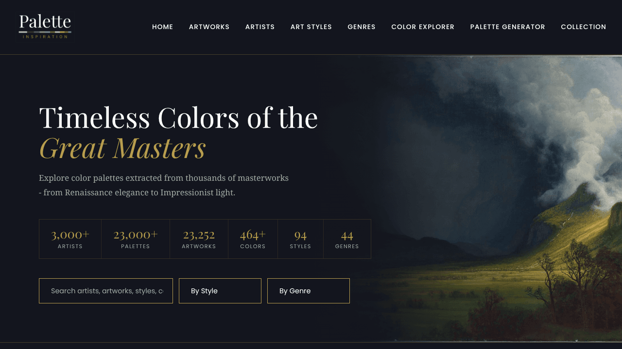 Palette Inspiration website screenshot
