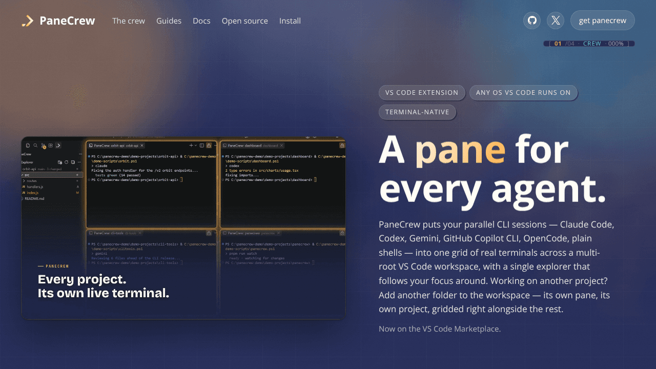 PaneCrew website screenshot