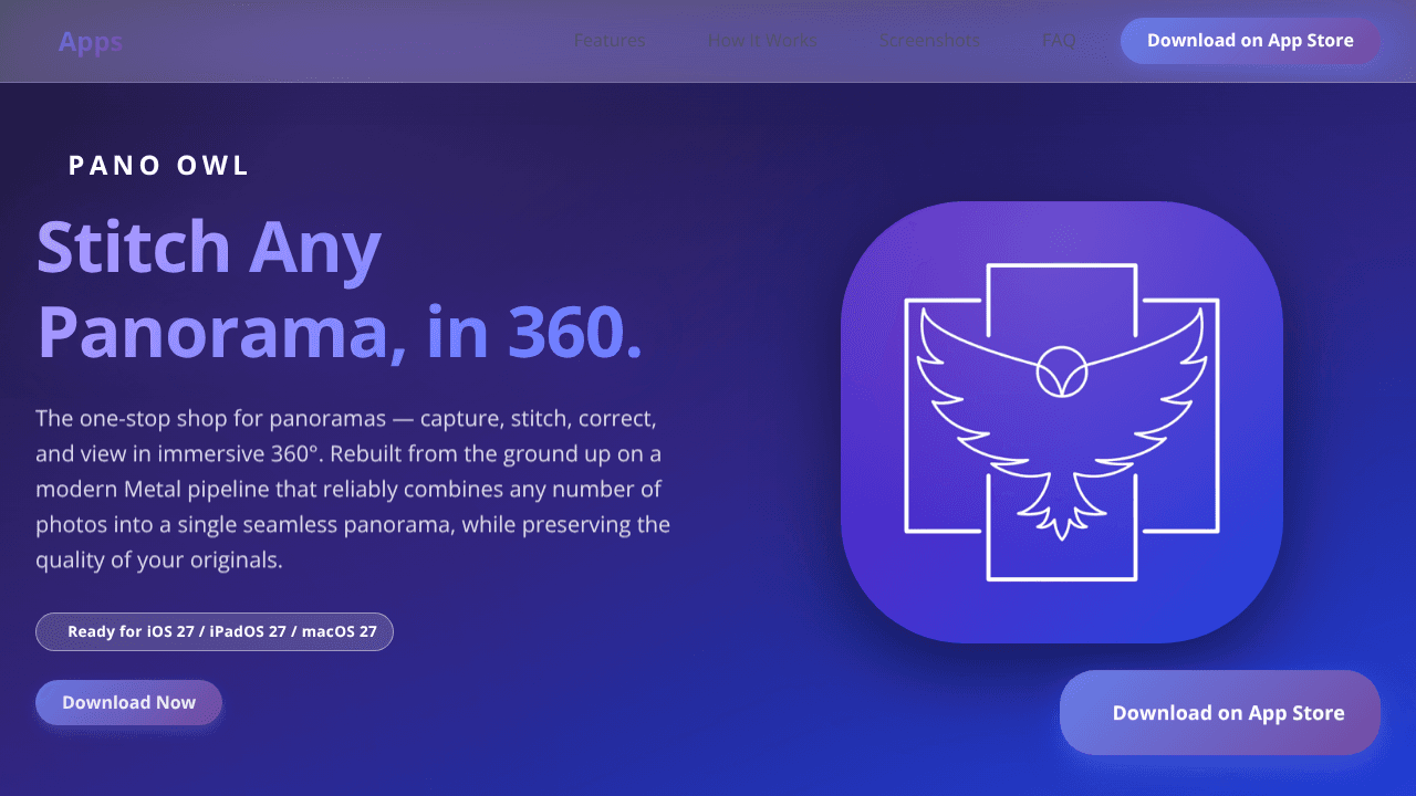 Pano Owl website screenshot