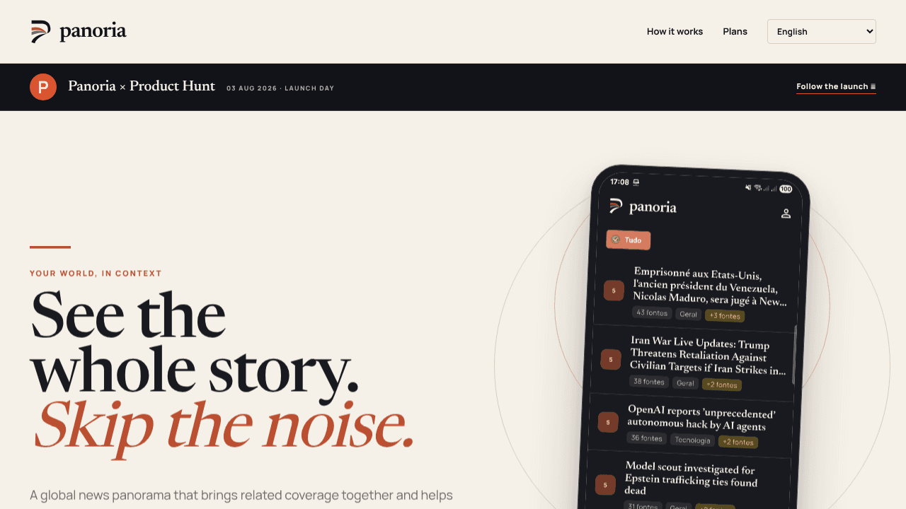 Panoria website screenshot