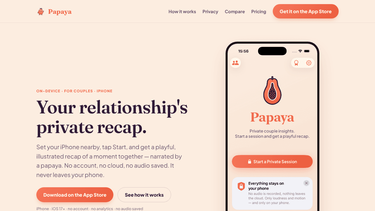 Papaya website screenshot