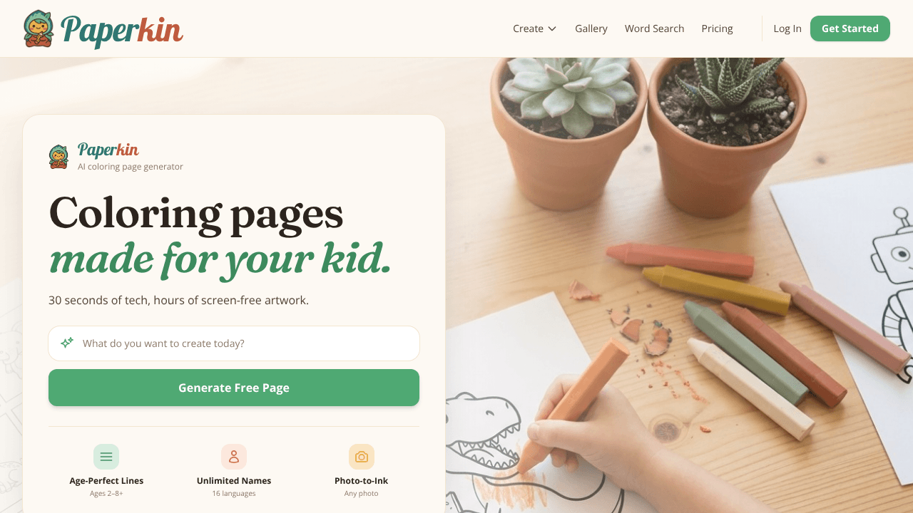 Paperkin website screenshot