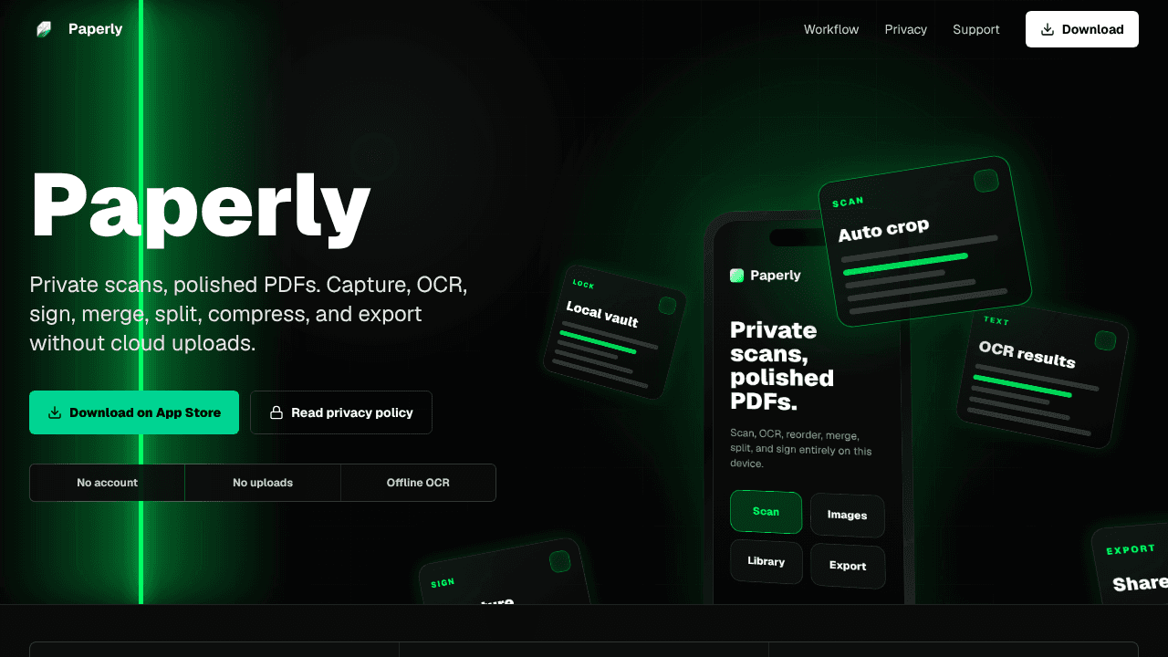 Paperly website screenshot