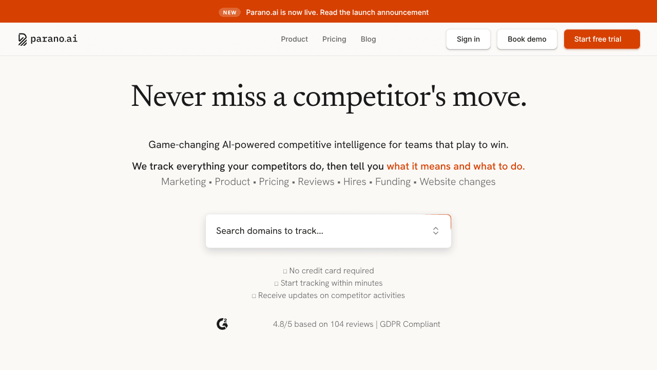 Parano.ai website screenshot
