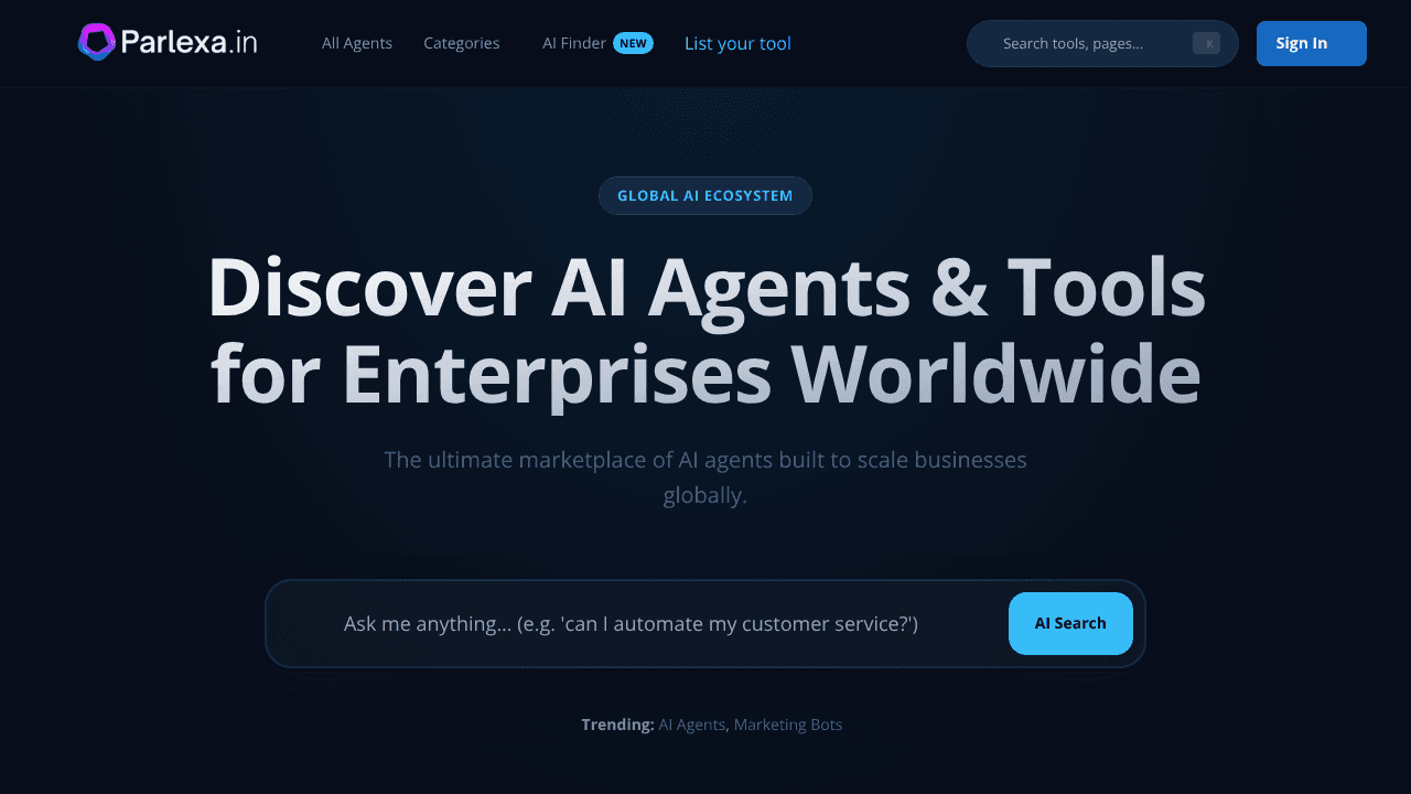 Parlexa website screenshot