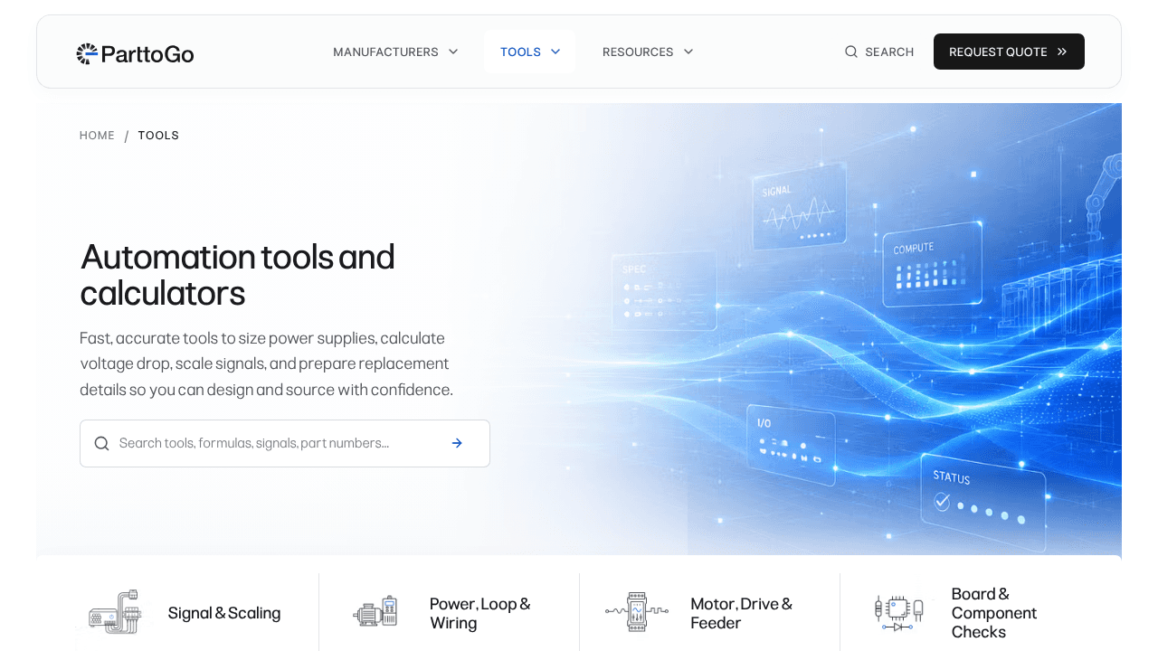 ParttoGo | Industrial Tool website screenshot