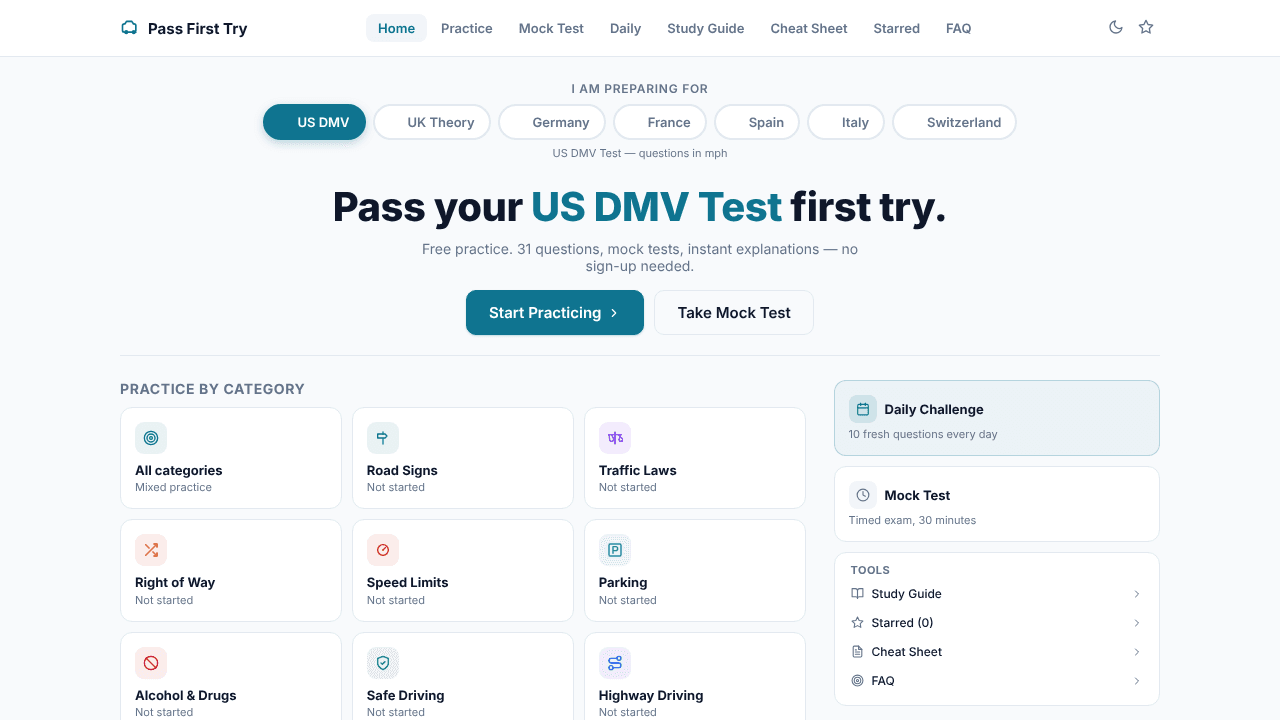 Pass First Try website screenshot