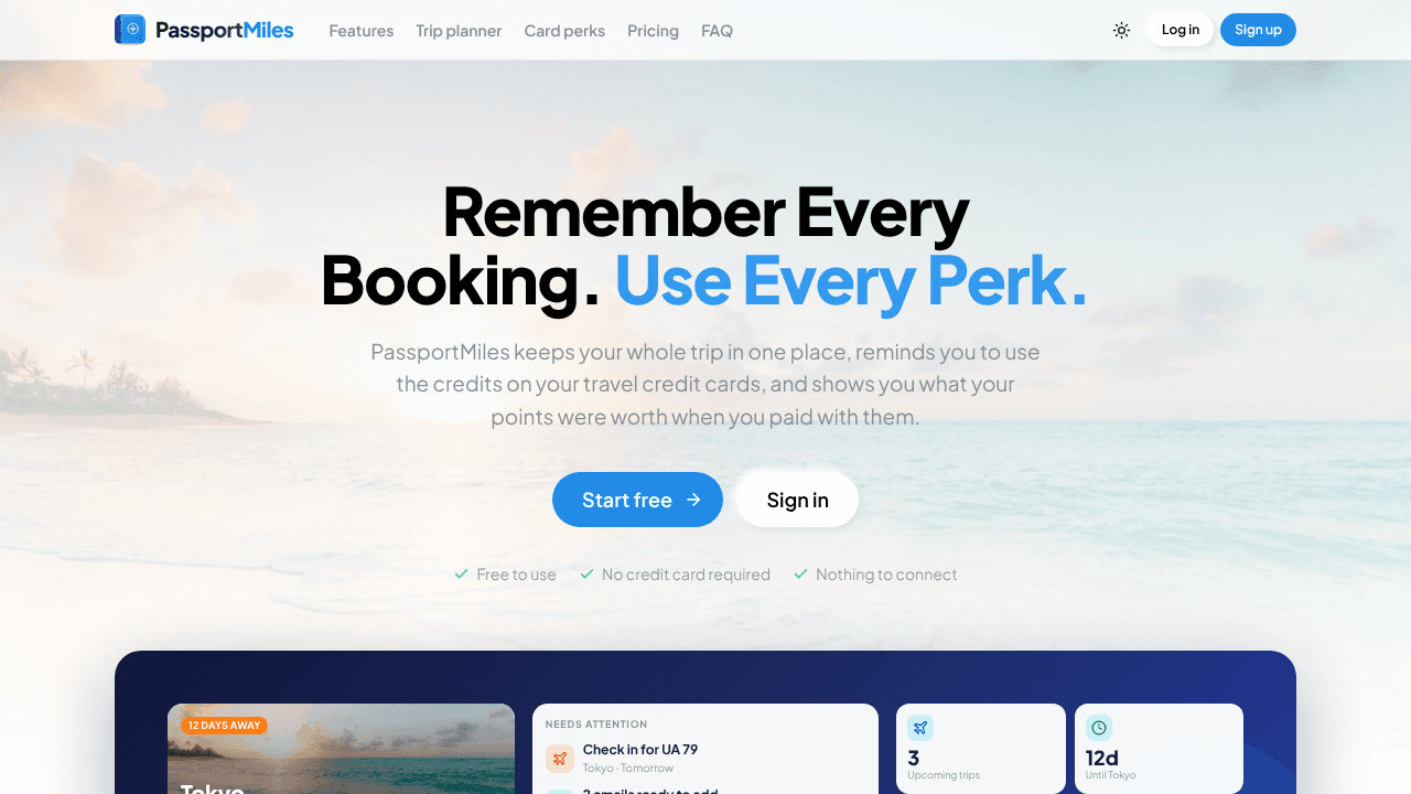 PassportMiles website screenshot