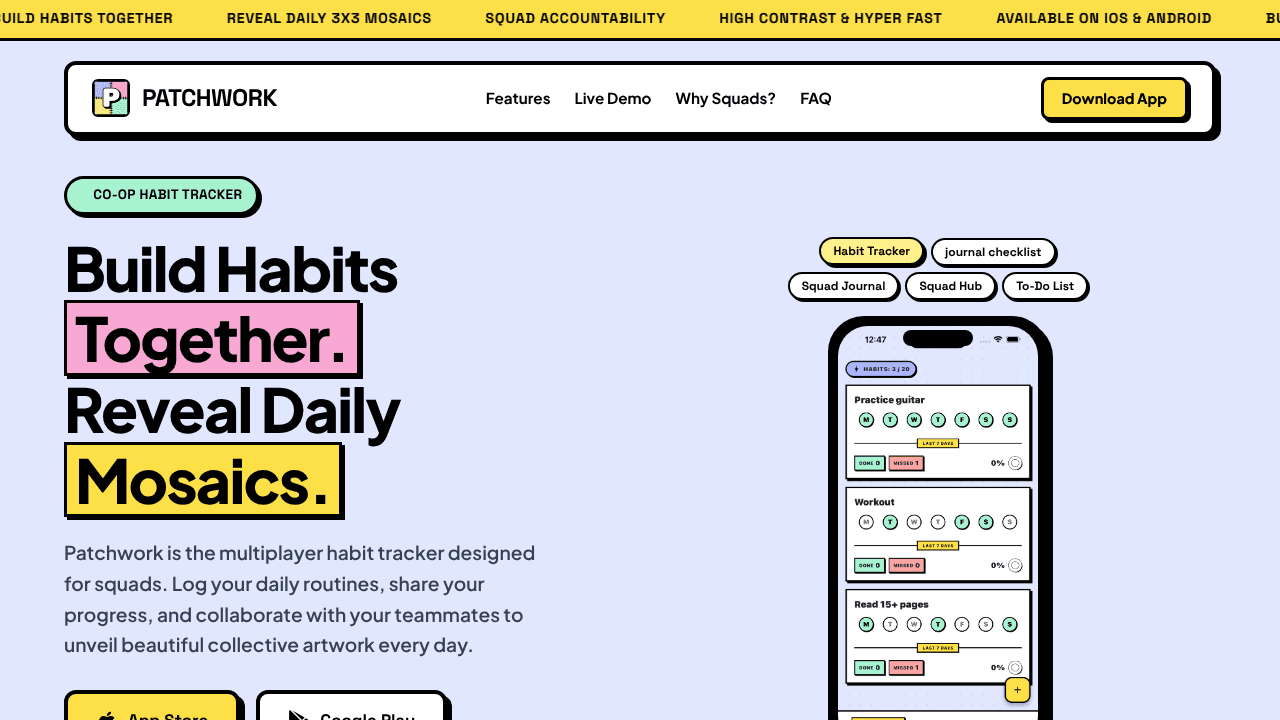 Patchwork website screenshot