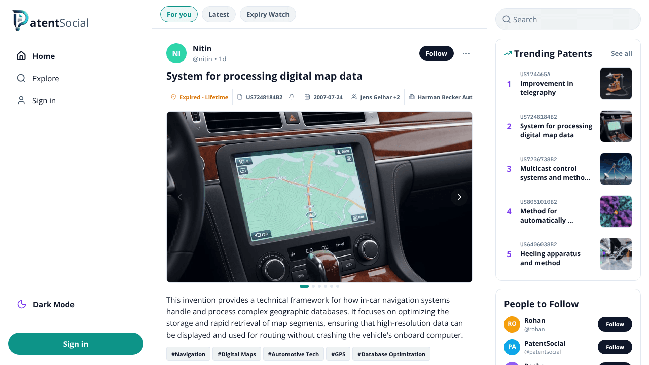 PatentSocial website screenshot