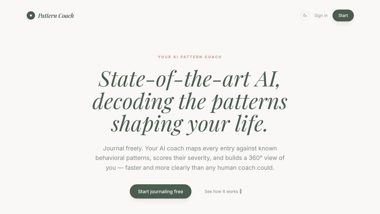 Pattern Coach website screenshot