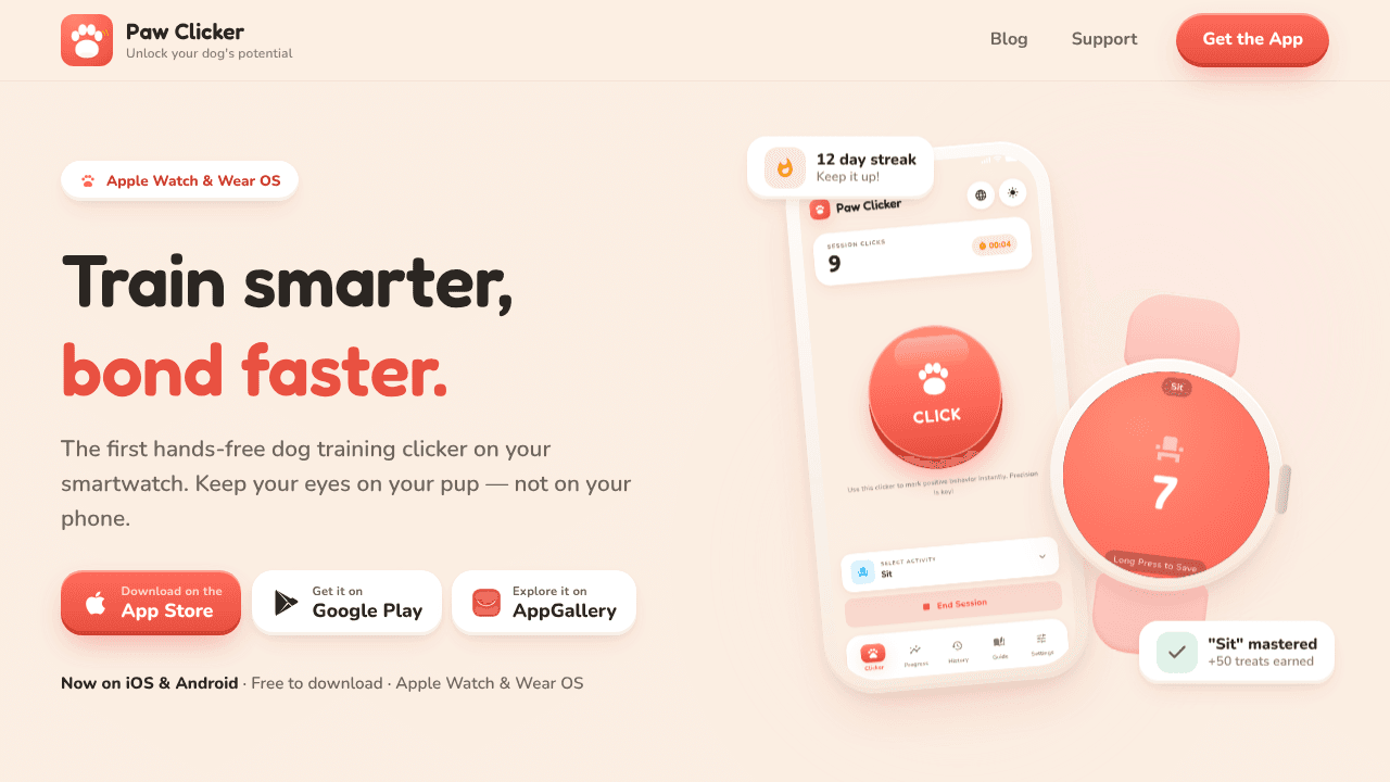 Paw Clicker website screenshot