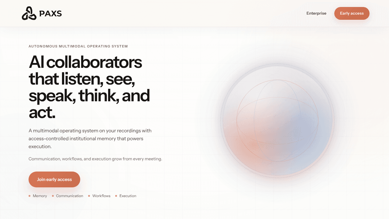 Paxs website screenshot