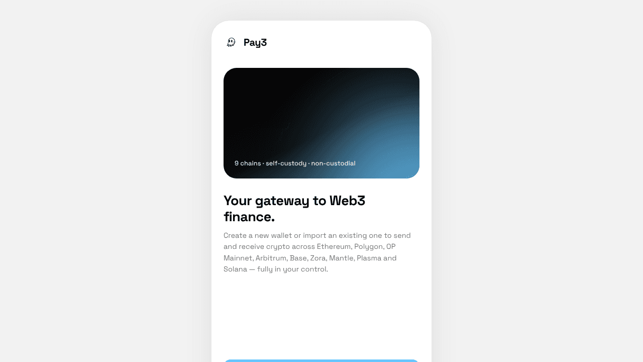 Pay3 Wallet website screenshot