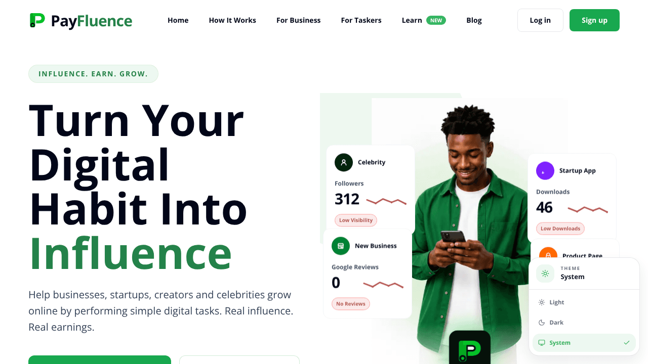 PayFluence Nigeria website screenshot