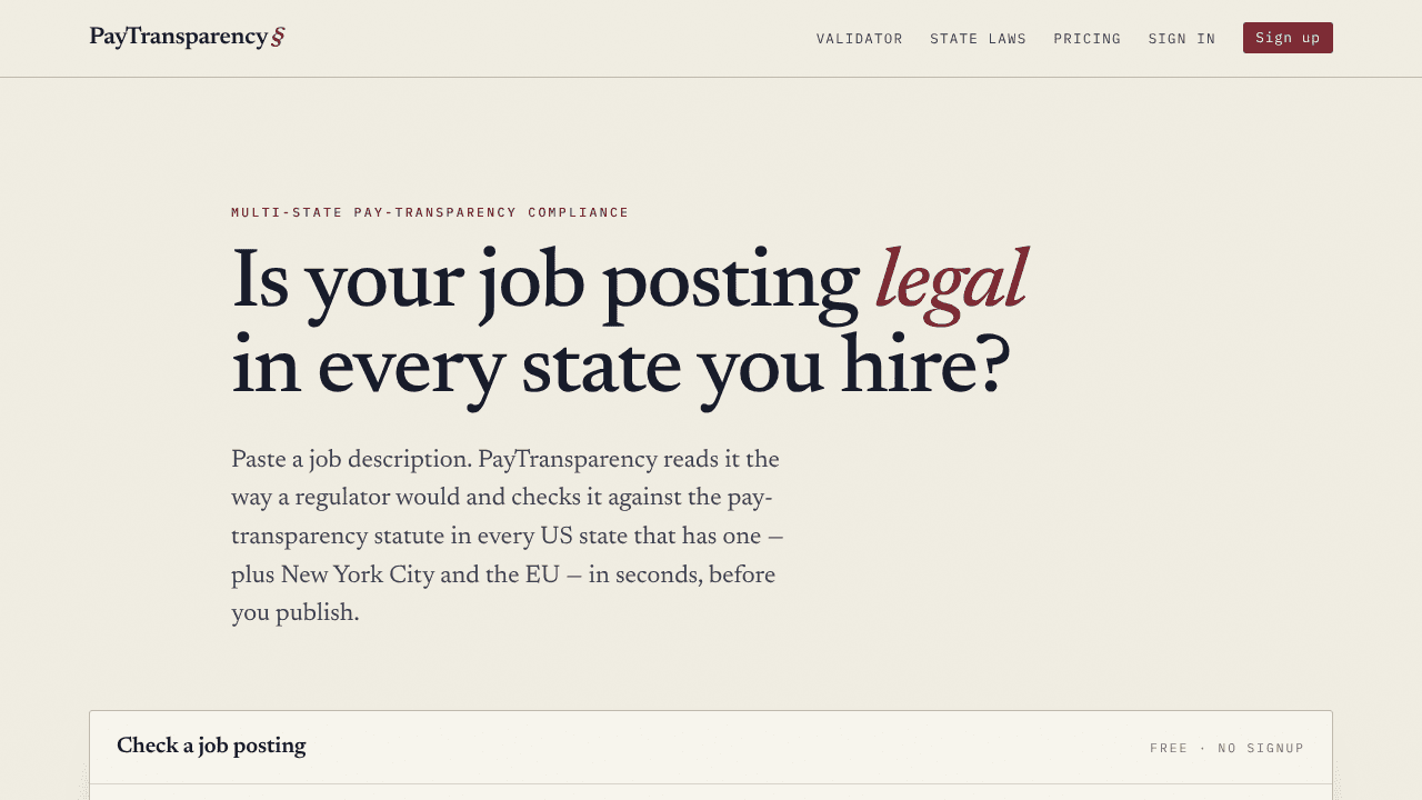 PayTransparency website screenshot