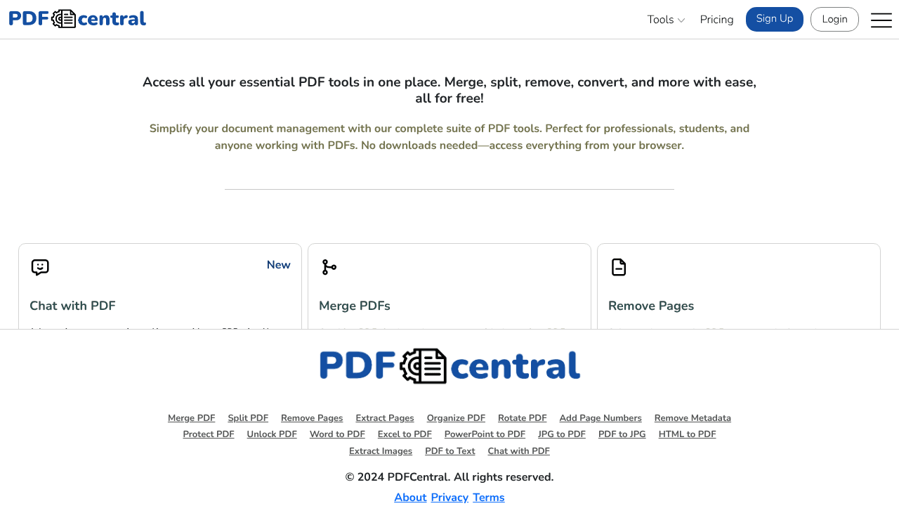PDF Central website screenshot