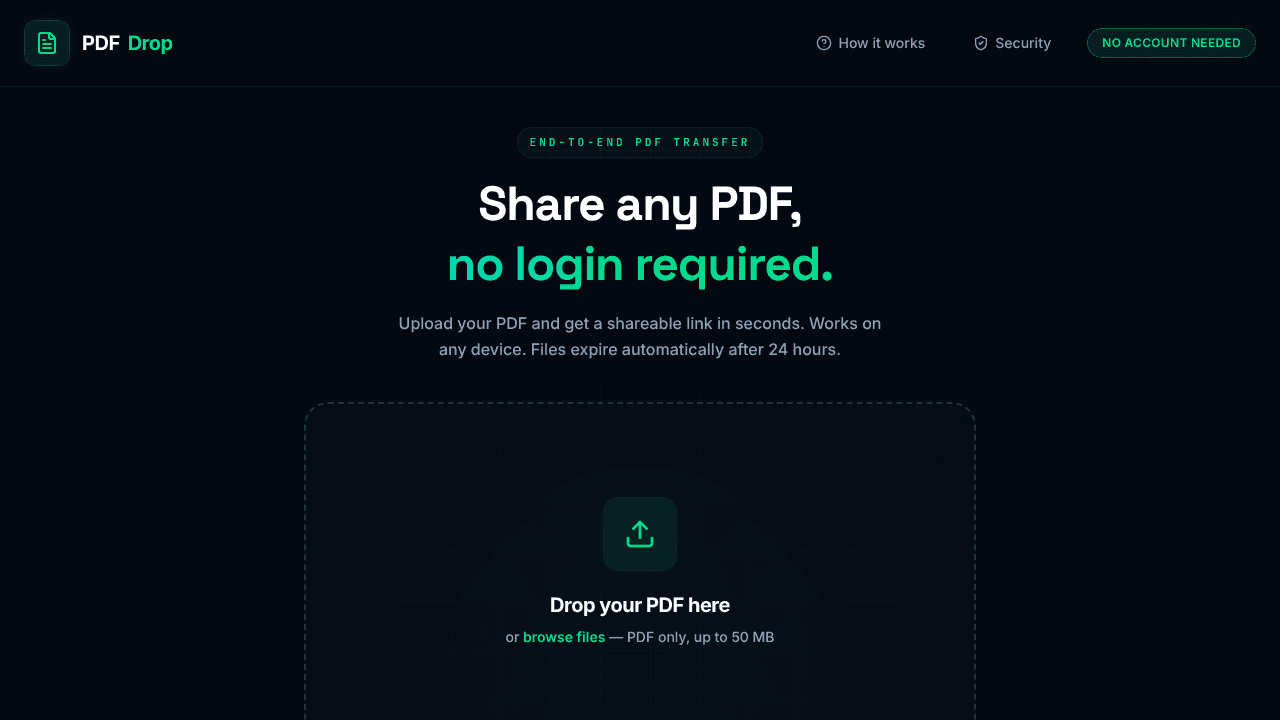 PDF Drop website screenshot