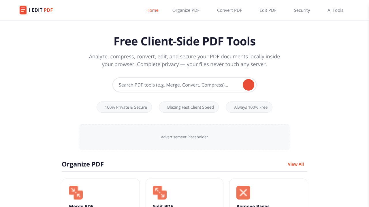 PDF Editor website screenshot