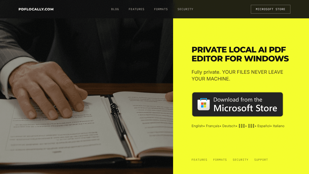 PDF Locally website screenshot