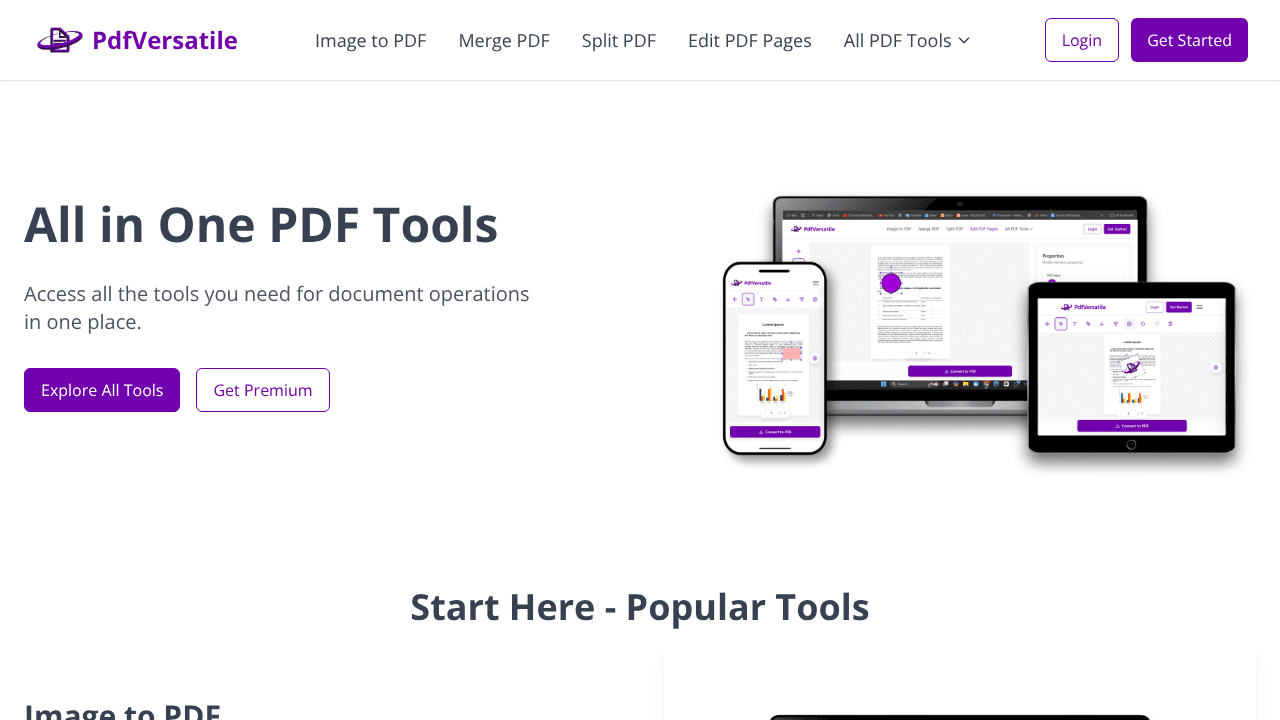 PDF Versatile website screenshot