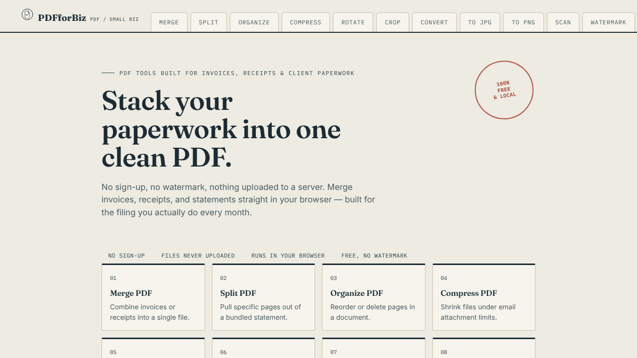 PDFforBiz website screenshot