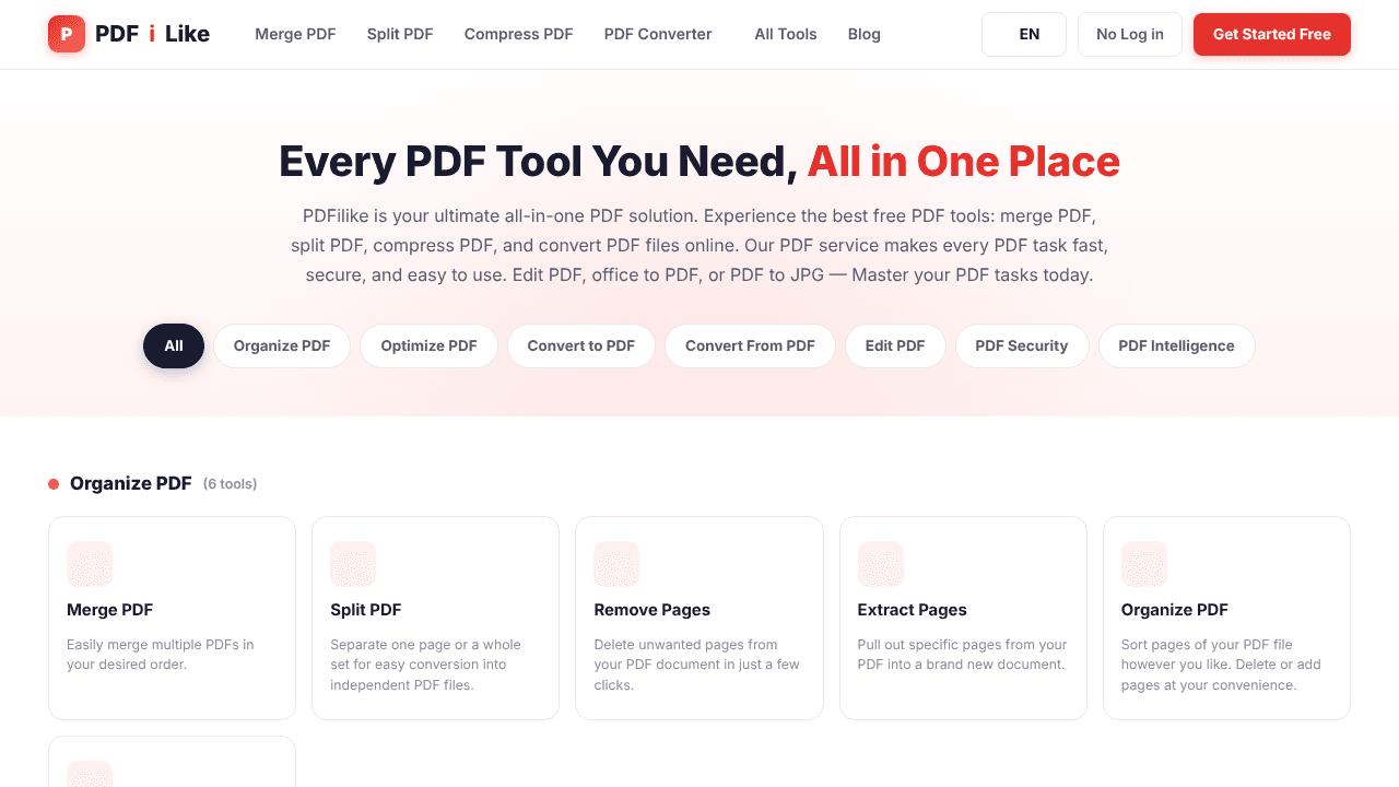 PDFiLike website screenshot