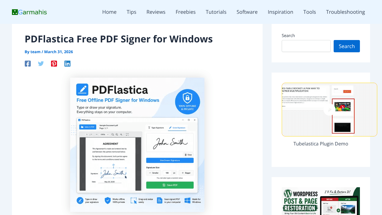 PDFlastica website screenshot