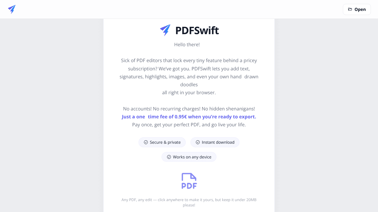 PDFSwift website screenshot
