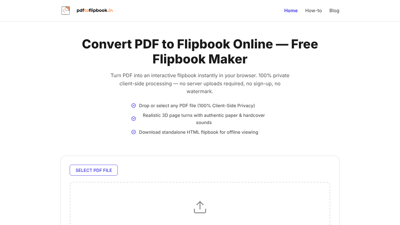 pdftoflipbook.in website screenshot