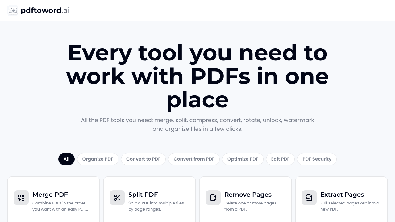 pdftoword.ai website screenshot