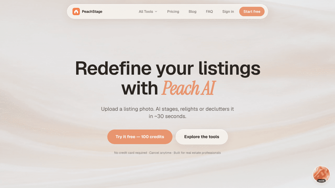 PeachStage website screenshot