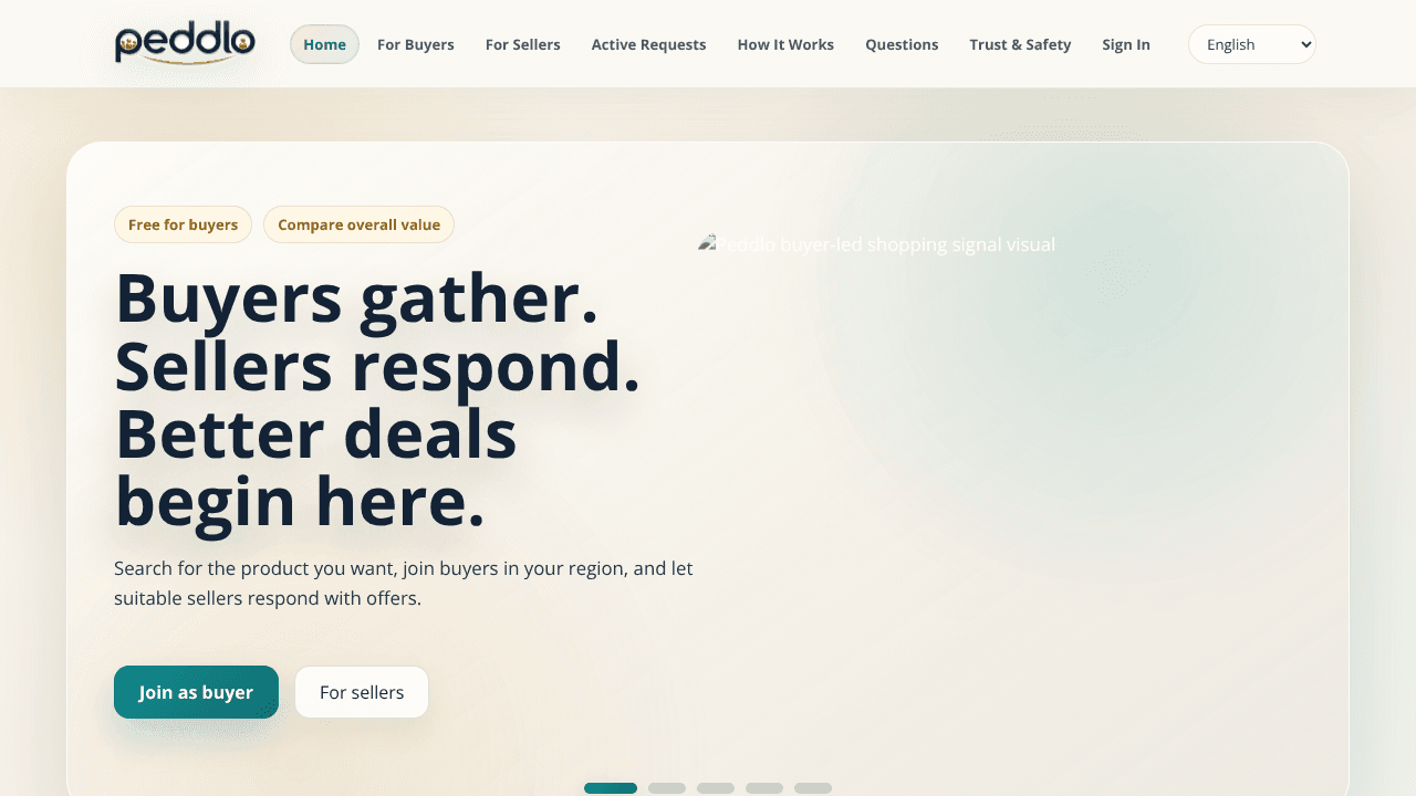 Peddlo website screenshot