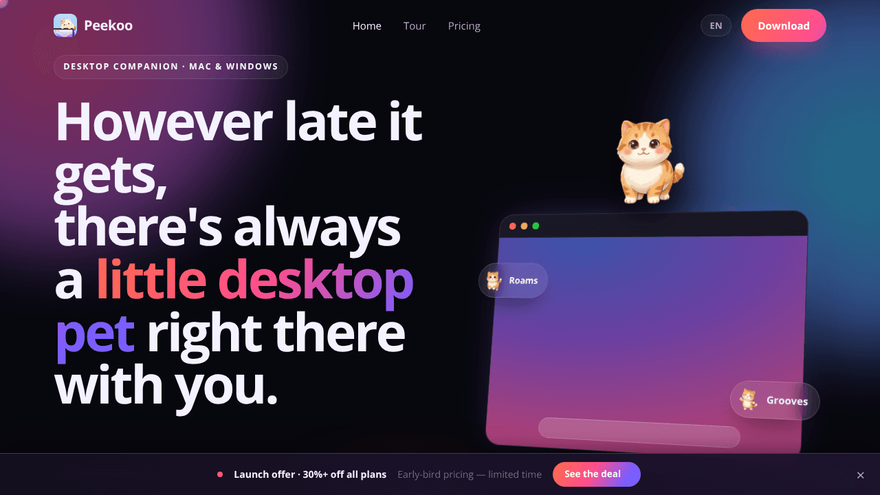 Peekoo website screenshot